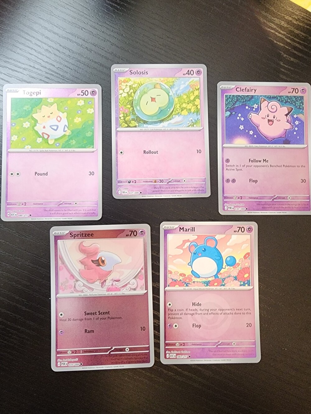Cute Psychic Pokémon Reverse Holo Card Lot